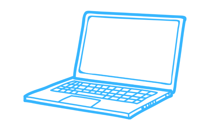 High-quality clipart image of a computer with a blank screen, ideal for a wide range of design applications. This image features a a clean, empty computer.